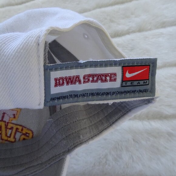 Vintage Nike Team Iowa State Hat Cap Adjustable White - Picture 5 of 11